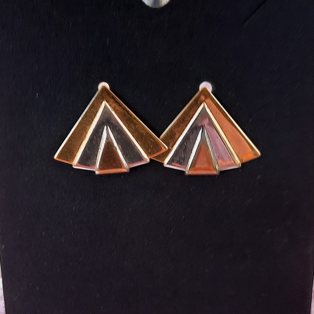 Tri-Color Post Earrings - Picture 2 of 2